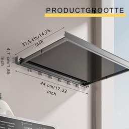 Intrekbaar Droogrek Voor Kleding - Opvouwbaar Wandmodel Met Net En 6 Haken - Wasdroogrek Voor Sokken - Schoenen - Ondergoed - Capaciteit Tot 60 Lbs — thumbnail 3