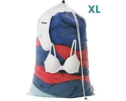 NORDIX Waszak Groot XL - 60x90CM - Laundry Bag - Wasnet - Waszakje - Treksysteem - Trekbandsluiting - Polyester - Schoenenzak - WHITE