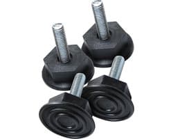 4x Dparts stelvoetjes - M10 x 35mm - vaste stelschroef - stelvoeten - verstelbaar stelvoet - verstelbare pootjes - stelpootjes - stelpoot o.a. voor wasmachine en droger