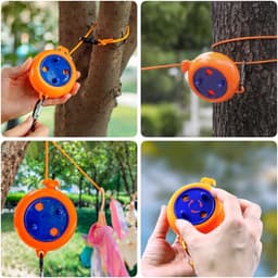 Ynkkvre-Camping Waslijn Set – Draagbare en Verstelbare Drooglijn tot 10 m – Inclusief Winddichte Clips en Wasknijpers – Voor Binnen en Buiten — thumbnail 2