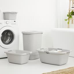 Rotho - Wasmand - 25 liter - Bloemen grijs — thumbnail 3