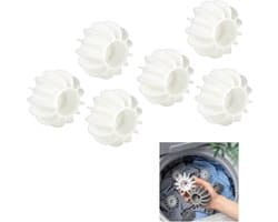 6-stuks wasballen -Wasballen voor wasmachine - Herbruikbare wasballen - Siliconen wasballen - Anti-klit wasballen - Huishoudelijke wasballen - Geschikt voor wasmachines, drogers en stoomdrogers - Wit — afbeelding 1