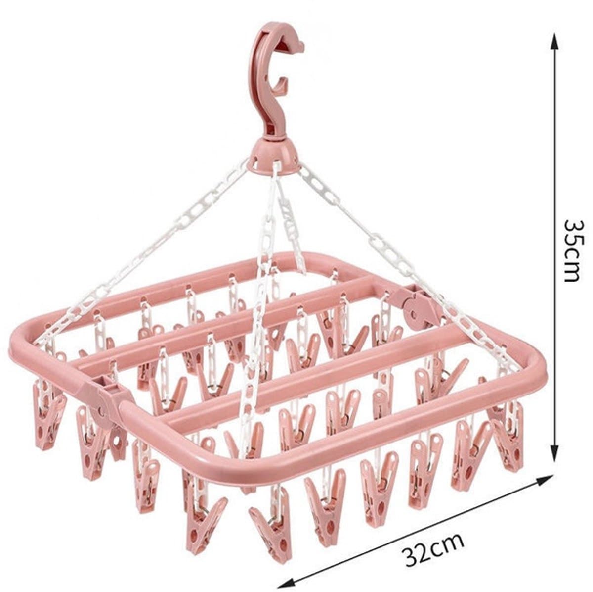 Dailygoods- Droogrek Draaibaar - Wasrek Inklapbaar - 32 Klemmen - Antislip - Opvouwbaar - Hoogwaardig PP-Plastic — afbeelding 1