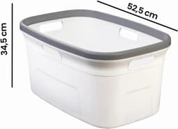 Motek® - Deluxe Wasmand - 45 l - Heupwasmand - Grijs Wit — thumbnail 2