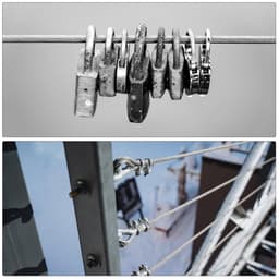 Allecto Plus - Roestvrijstalen kabel 1,2 mm met vinylcoating en 10 aluminium hulzen - Waslijn Optillen Transparant 304 RVS — thumbnail 4