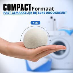 Navazz Drogerballen - 6 XL Droogballen - 100% schapenwol - Herbruikbare Wasdrogerballen - Wasbollen - Verkorte droogtijd - Energiebesparend — thumbnail 2