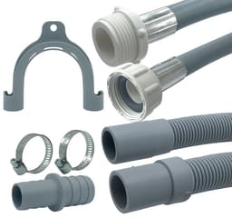 Fixem® - 3.5M Verlengslang set voor wasmachine en vaatwasser - toevoerslang en afvoerslang verlengset - inclusief afvoerverbindingsstuk en slangklemmen — thumbnail 1