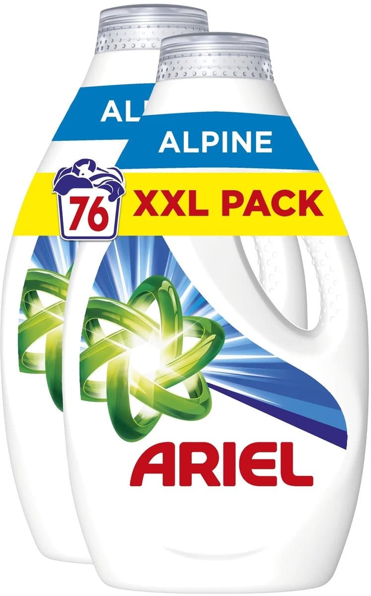 Ariel Vloeibaar Wasmiddel Alpine 2X38 Wasbeurten — afbeelding 1