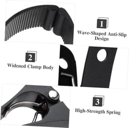 Pak van 6 windbestendige wasknijpers - zwarte strandhanddoekclips - kinderstrandhanddoek - keukenhouder - keukenclips - wasknijpers voor het drogen van sokken - aluminiumlegering zwart — thumbnail 4