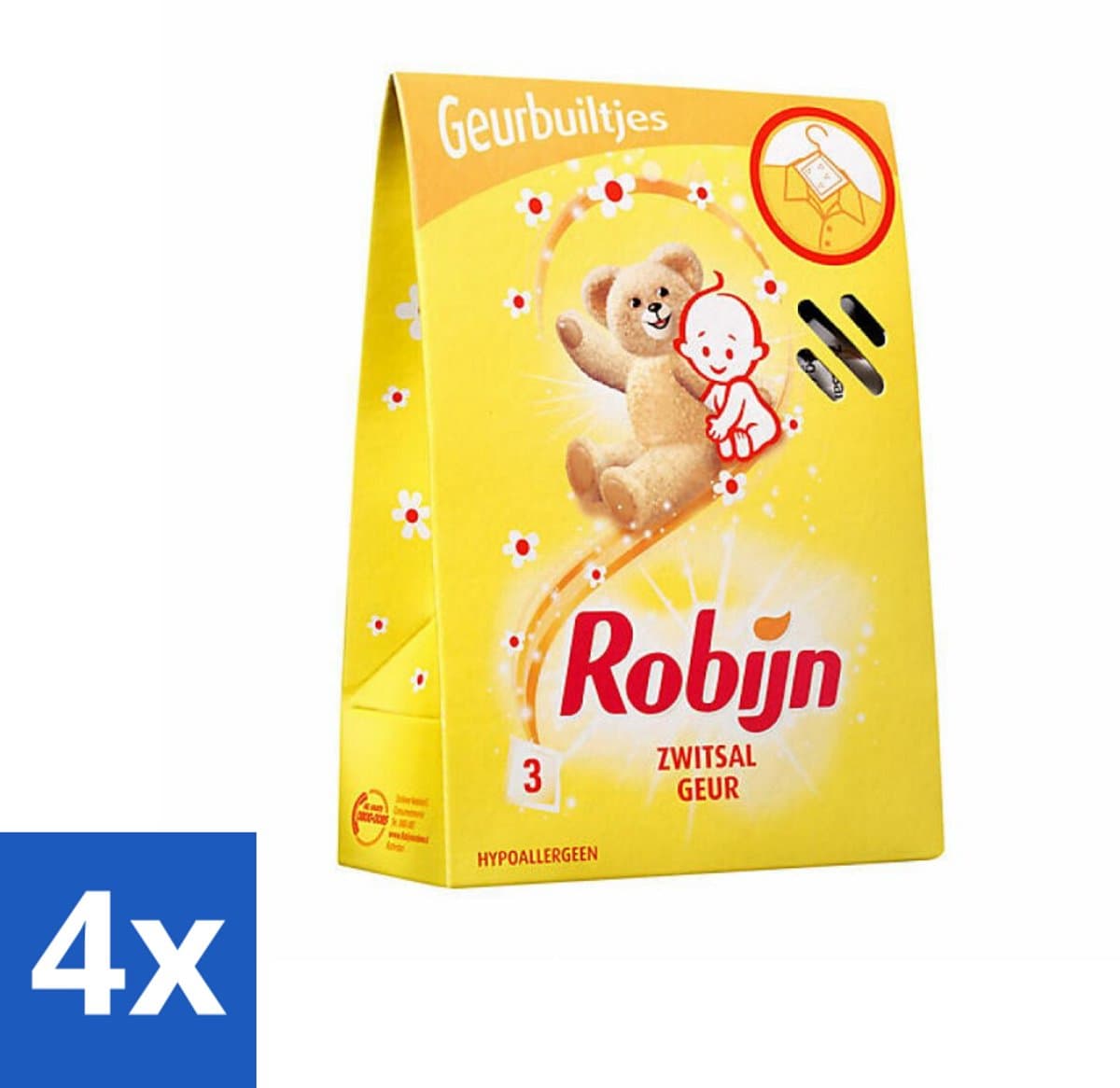 4 x Robijn Geurbuiltjes Zwitsal 3 stuks per verpakking - Zwitsal Geur - Babygeur - Geurbuiltjes - Kastgeur - Ladegeur — afbeelding 1