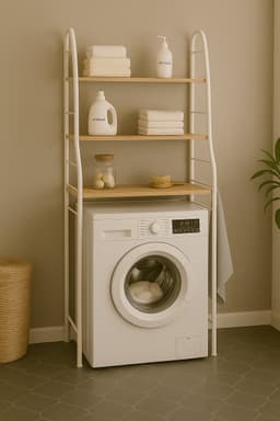 Wasmachine Ombouw - Wit - Universeel - Wasmachine Organizer - Wasmachine Kast — thumbnail 3