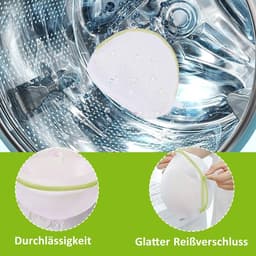 BH-wasnet - 4-delig BH-wasnet met rits - halfronde waszak van gaas - grasgroen — thumbnail 2
