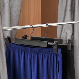 10-pack broekhangers, ruimtebesparende rokhanger met 360° draaibare haak, verstelbare clip, broekhanger, kledinghanger, zwart — thumbnail 2