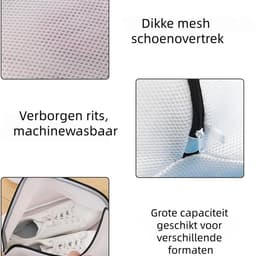 2 stuks - Wasmachine schoenenzak - alleen voor luie mensen - schoenenzak om schoenen te wassen, drogen en beschermen - zwarte rits - 42cm*24cm*24cm — thumbnail 5