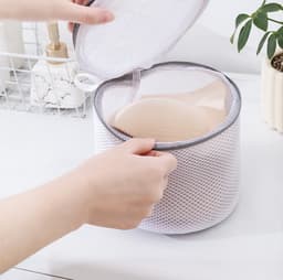 3 stuks - bh-waszakje - mesh waszakken - wasmachine zakken - voor delicate was - fijnmazige lingerie waszakken - ondergoed waszak met ritsen - voor intiem ondergoed - Cilindrische Ritsen Wasmachinetas - grijs - 15*17 cm — thumbnail 3
