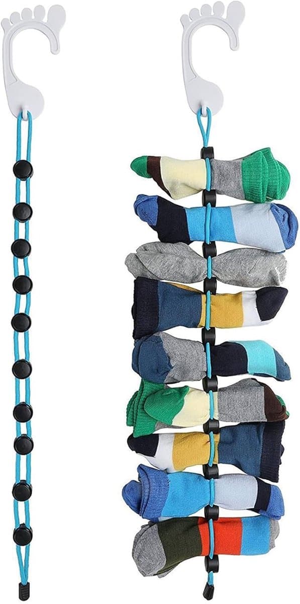 Opbergzak voor sokken in de wasmachine - Sokken cadeau wasnet - Waslijn - Sorteerhulp - Sokkenrek - Opbergzak voor sokken - Opbergclip voor wasmachine - Handige en ruimtebesparende opberging van kleding — afbeelding 1