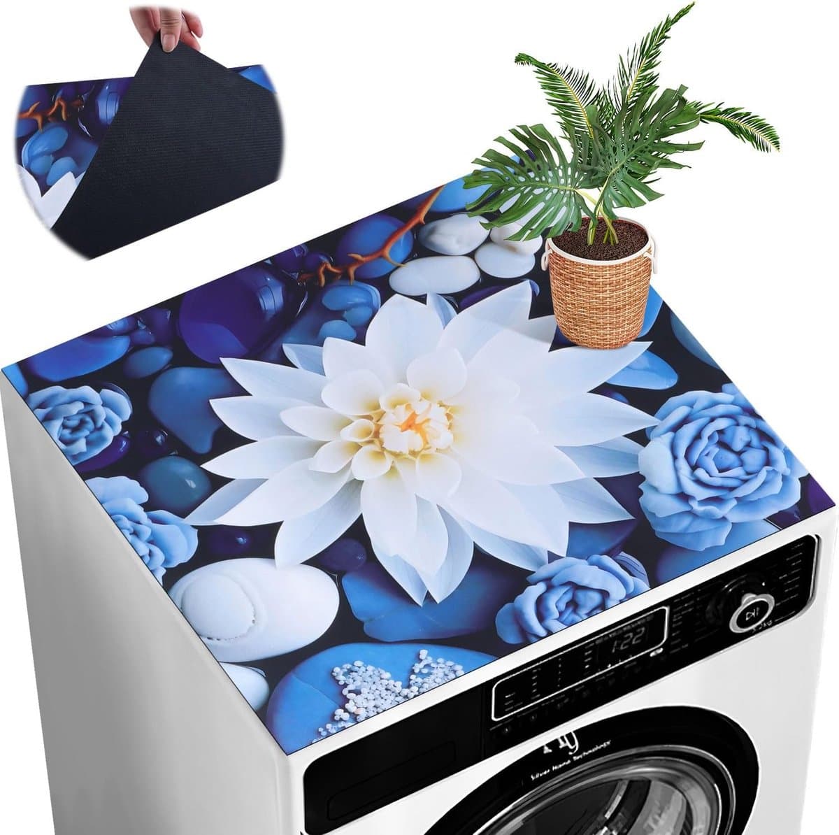 Wasmachine beschermhoes wasmachinehoes 60x60cm wasmachine beschermhoes drogerhoes waterdicht en antislip geschikt voor wasruimte — afbeelding 1