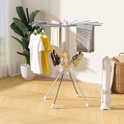 Kledingrek - 360° Roterend Octopus– RVS Staand Droogrek – Vouwbaar voor Balkon, Slaapkamer en Woonkame — thumbnail 2