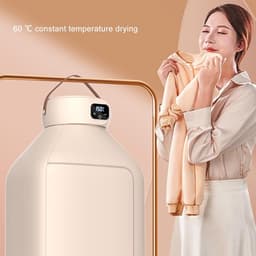 Draagbare Kledingdroger - 500 W Stille Opvouwbare Draagbare Draagbare Drogermachine met Timer, Compacte Reis Mini -droger, Snelle Elektrische Drogers voor Kleding Ondergoed — thumbnail 2