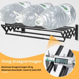 DailySupplies® Wanddroogrek - Droogrek Inklapbaar - Wasrek - Droogtoren - Droogrekken - zwart — thumbnail 5