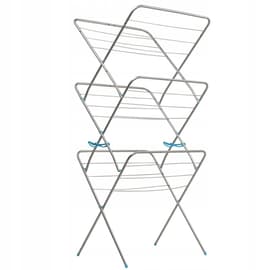 KADAX Verticale staande droger, inklapbaar luchtstroomdroogrek, drooglengte met 15 m totaal droogoppervlak, compact droogrek (grijs) — thumbnail 3