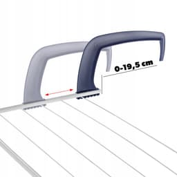 KADAX Balkonwasdroger, 52 x 36 x 1,5 cm, radiatordroger, wasdroger met 3 m drooglijnlengte, balkondroger, hangdroger voor balkonleuningen (wit) — thumbnail 2