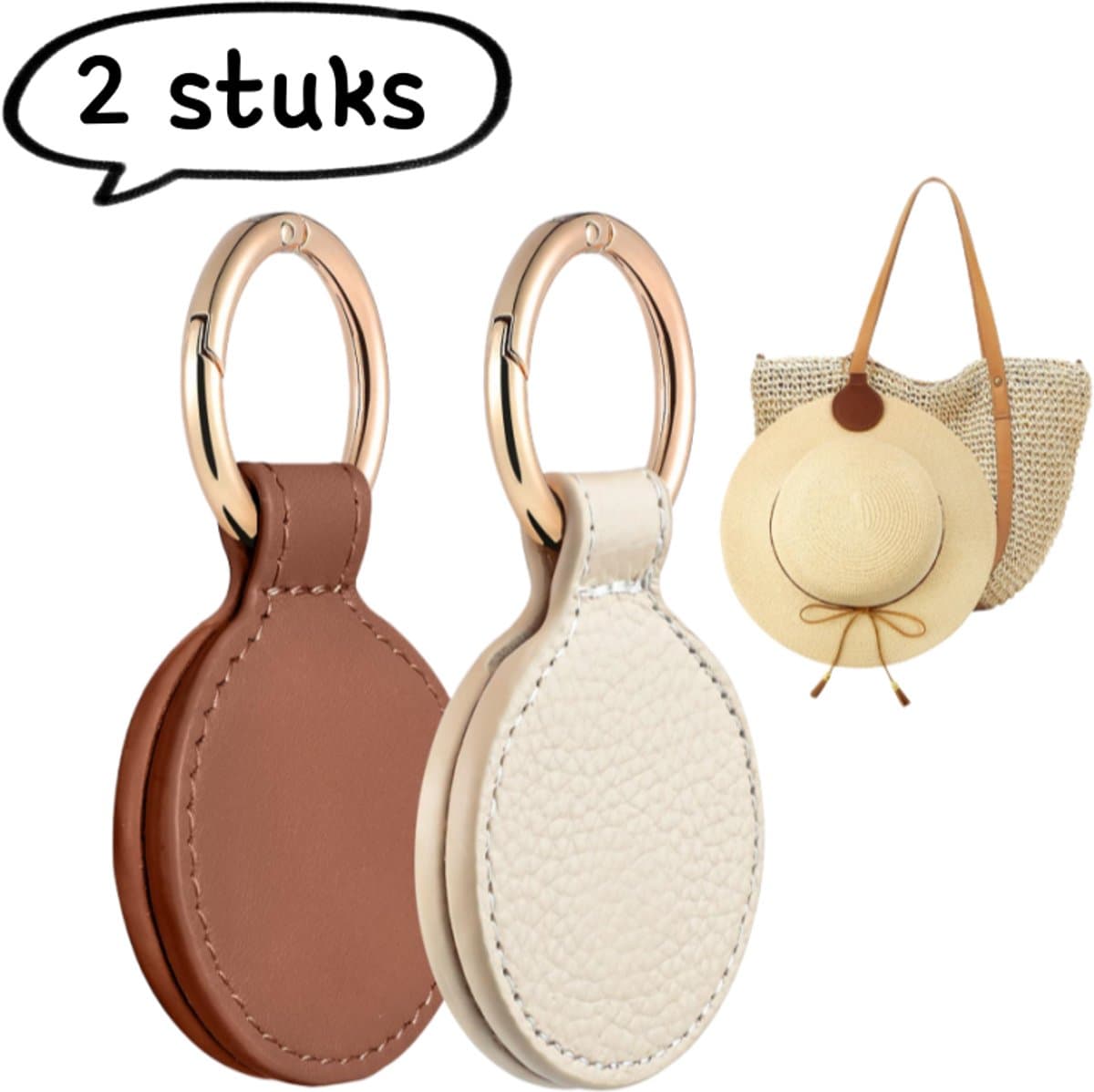 2-delige hoedenclip, magnetische hoedenclip, rugzakhaak, accessoires, zonnehoed, magnetische hoedenclip, draagbaar, wit + bruin — afbeelding 1