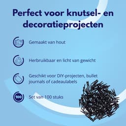 Knaak Mini Wasknijpers Zwart - Set van 100 Stuks - 2.5 cm - Houten Knijpers - Voor Decoratie & DIY — thumbnail 3