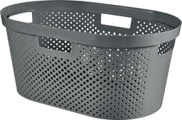Curver Infinity Recycled wasmand dots - 40 liter - 100% recycled - Donkergrijs — thumbnail 1