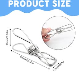 Goodivery ® Roestvrijstalen Klemmen Set van 60 Stuks voor Diverse Gebruiken in Huis en Camping — thumbnail 2