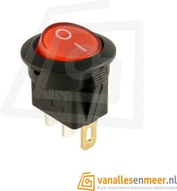 Schakelaar aan/uit rond rood verlicht 250V — thumbnail 1