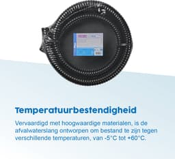 ProPlus Afvalwaterslang - 2,5 m - Afwatering - Temperatuurbestendig - Flexibel en Uittrekbaar - ø 25 mm - Voor het Geleiden van Afvalwater vanuit caravans/campers, vijvers en zwembaden - Afvoerkanaal - Zwart — thumbnail 5