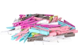 Wasknijpers set - 100 stuks - gekleurd - kunststof - 7 cm - was ophangen - Wasgoedknijpers — thumbnail 3