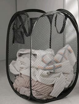Twenty Two Opvouwbare wasmand van gaas met handgreep - geschikt voor het opbergen van vuile was - 30cm L x 47cm H - opvouwbaar wasmand voor badkamer, camping, reizen — thumbnail 5