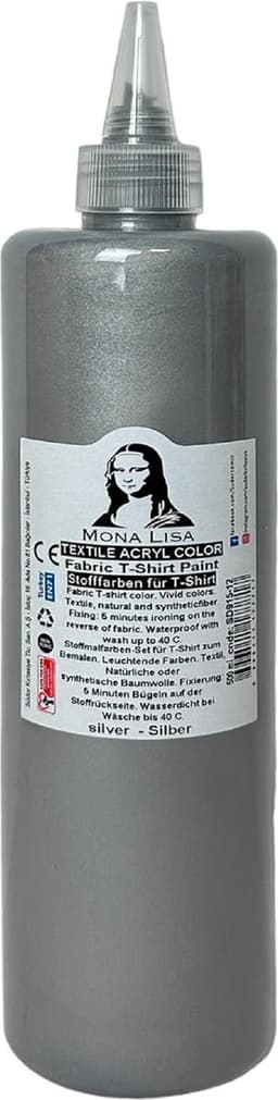 Südor Textielverf 500 ml, zilver.Wasbestendige textielverf voor lichte stoffen. Wasmachinebestendig, wasbestendig. Fixatie door strijken — thumbnail 1
