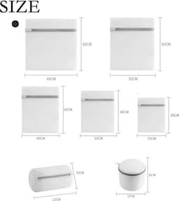 Mesh Waszakken - 7 Stuks Premium Fijnmazige Waszakken Met Ritssluiting - Waszakken Mesh Waszakken voor Wasmachine - Lingeriezakken voor Fijne Was, Geschikt voor Wasserij, Reizen — thumbnail 5