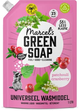 Marcel's Green Soap Universeel Wasmiddel Navulling - Patchouli & Cranberry - 4 x 1L - 92 wasbeurten — thumbnail 3