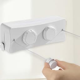 White-Label® Waslijn Uittrekbaar - Wanddroogrek - Wasdraad - Wit — thumbnail 3