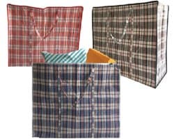 Waszak JUMBO 70x60x30cm met rits set van 2 - boodschappen tas