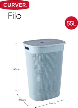 Curver Filo Wasmand met deksel 55L - Blauw — thumbnail 2