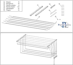 Premier Linens Plafond Droogrek Hangend 6 stangen van 110cm – Droogrek balkon – Wasrek hangend - Ruimtebesparend — thumbnail 3