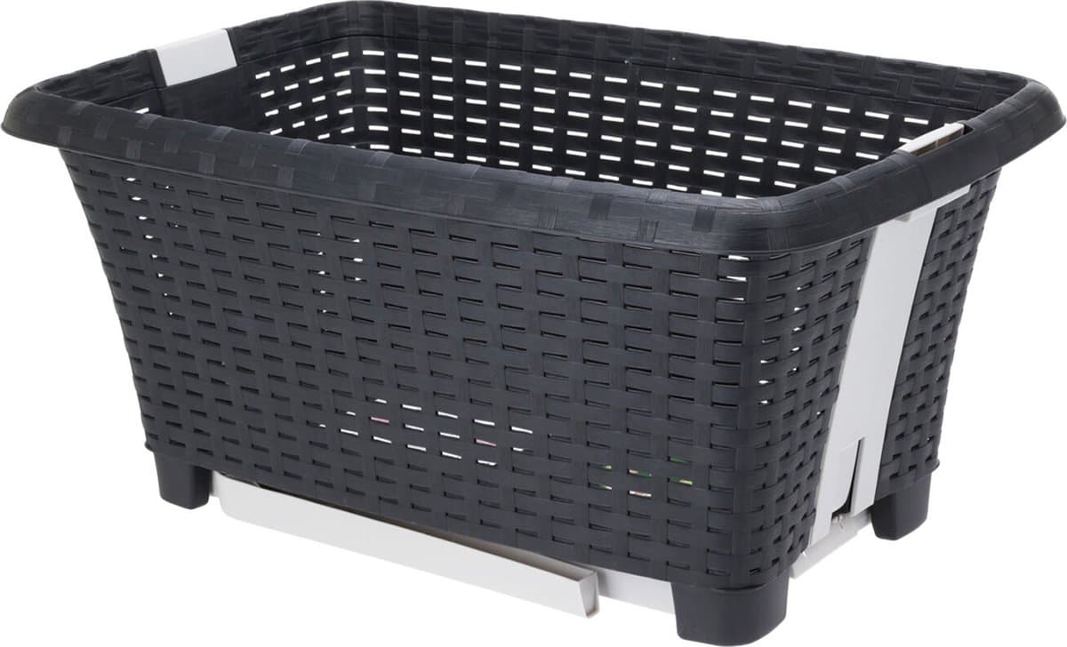 Bathroom solutions wasmand op poten - antraciet - 38 liter - 39 x 59 x 29 cm - Wasgoedmanden - kunststof — afbeelding 1