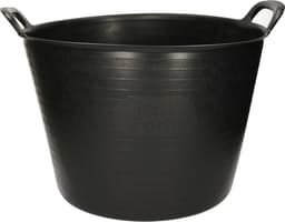 Plasticforte Flexibele kuip emmer - 3x stuks - wasmand - rond - zwart - 42 liter - Opbergmanden — thumbnail 2