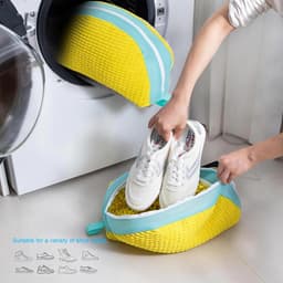 Shoe bag washing machine, 2 pieces laundry bags, chenille shoes, laundry bag, with zip and hanging cord, yellow, for - ShopVlot — thumbnail 5