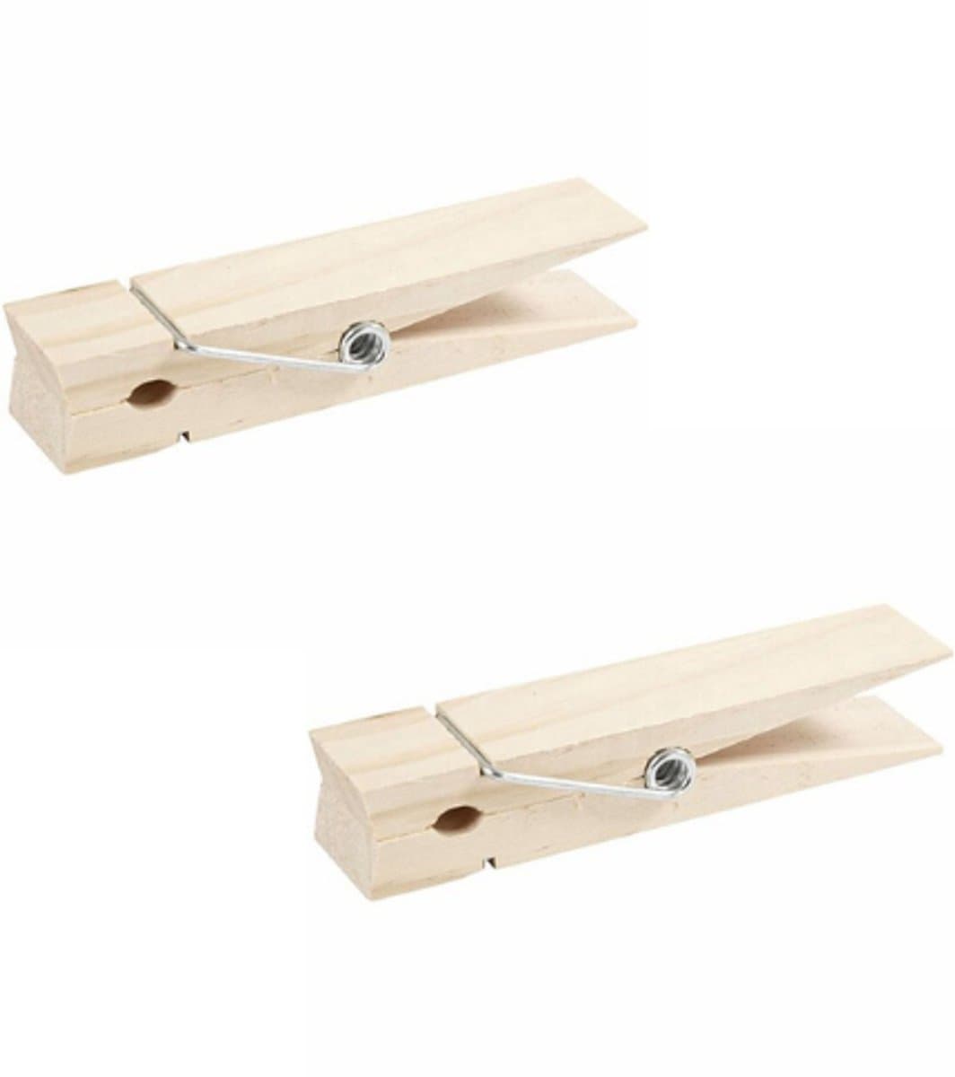 Houten wasknijper extra groot | Stevige houten knijper | 15 x 3,5 cm | 2x1 stuk — afbeelding 1