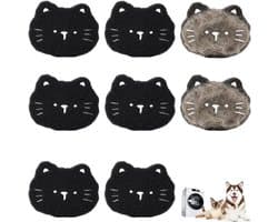 Set van 8 dierenhaarverwijderaars, schattig kattenmotief, herbruikbaar voor wasmachine, verwijdert honden- en - ShopVlot