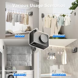 MUSTORN Wall Dryer Retractable Clothesline For Indoor And Outdoor, Extendable Heavy Duty Stainless Steel Line, Wall - ShopVlot — thumbnail 4