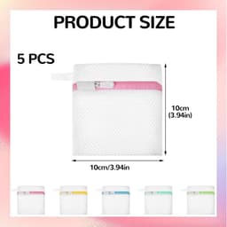 Set van 8 mini wasnetten met honingraatstructuur voor optimale bescherming, ideaal voor delicate was, sokken en mondmaskers, 14 x 12 cm met rits voor wasmachine en droger — thumbnail 5