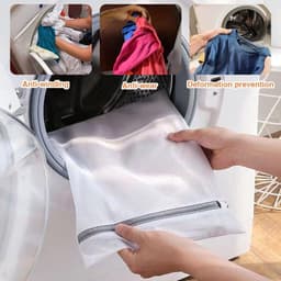 Wasnetten set van 4 stuks, grote waszak met rits voor het beschermen van kleding en voorkomen van vervorming — thumbnail 3