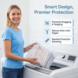 Wasnet voor Wasmachine, 30 X 40 cm Stabiele Waszak met Netritssluiting, Fijnmazige Wasnet Met Verborgen Ritssluiting, Kleding Te Voorkomen, voor Jeans, Blouse, Babykleding, Beschermt Kleding — thumbnail 4
